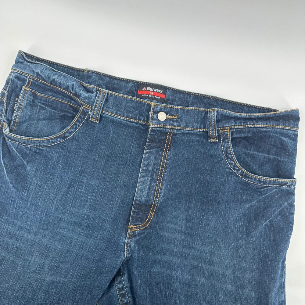 Bulwark FR Flame Resistant Work Pants Mens 42x34‎ Relaxed Fit Denim Blue Jeans